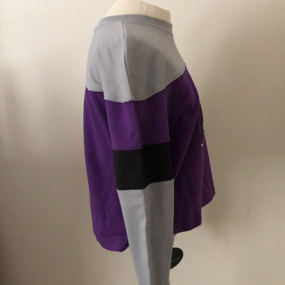 NWT DC COMICS Batman Kanji cropped sweatshirt Japanese Jrs Medium CROP TOP - Picture 3 of 8